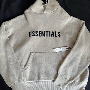 Essentials Men's Beige Hoodie